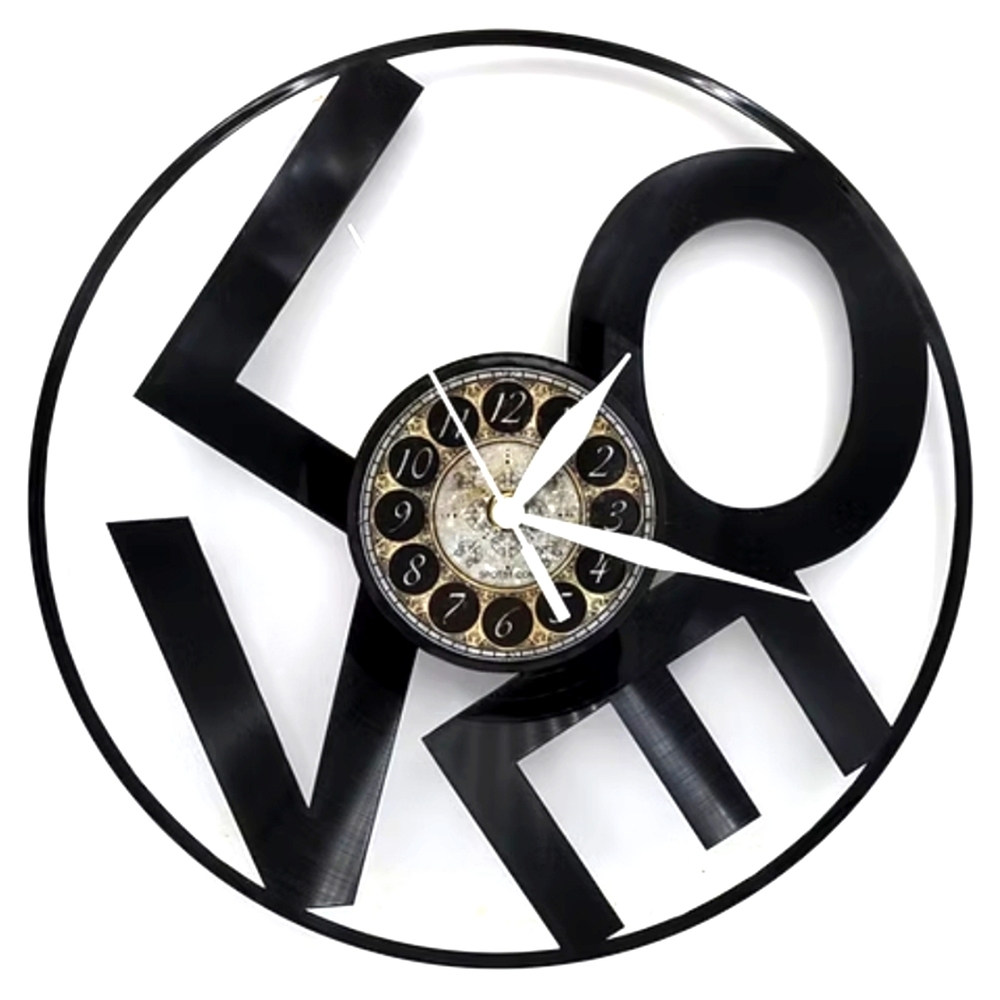LOVE vinyl record clock